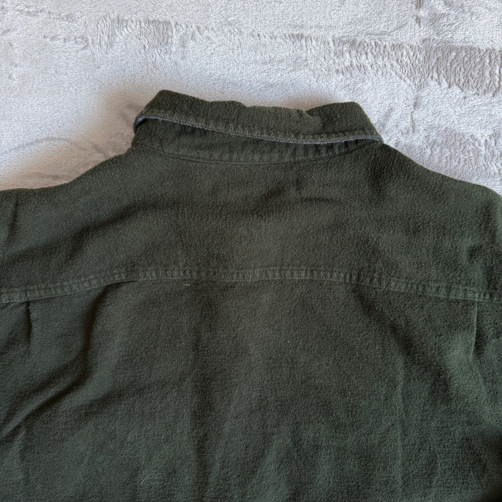 St Johns Bay Mens Large Forest Green 100% Cotton Flannel‎ Button Down Shirt - Picture 4 of 7